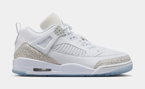 Spizike Low Mens Basketball Shoes (White/Metallic Silver/Barely Blue/Neutral Grey)