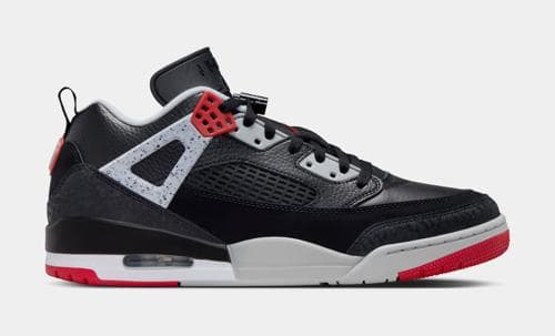 Spizike Low Mens Basketball Shoes (Black/Gym Red/Wolf Grey/White)